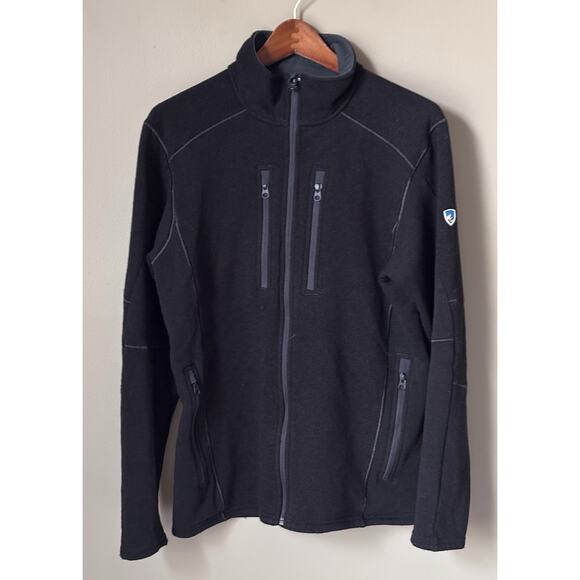 Kuhl Interceptr Full Zip Jacket Men's Medium Fleece Black Casual Outdoor Hiking - Picture 2 of 7